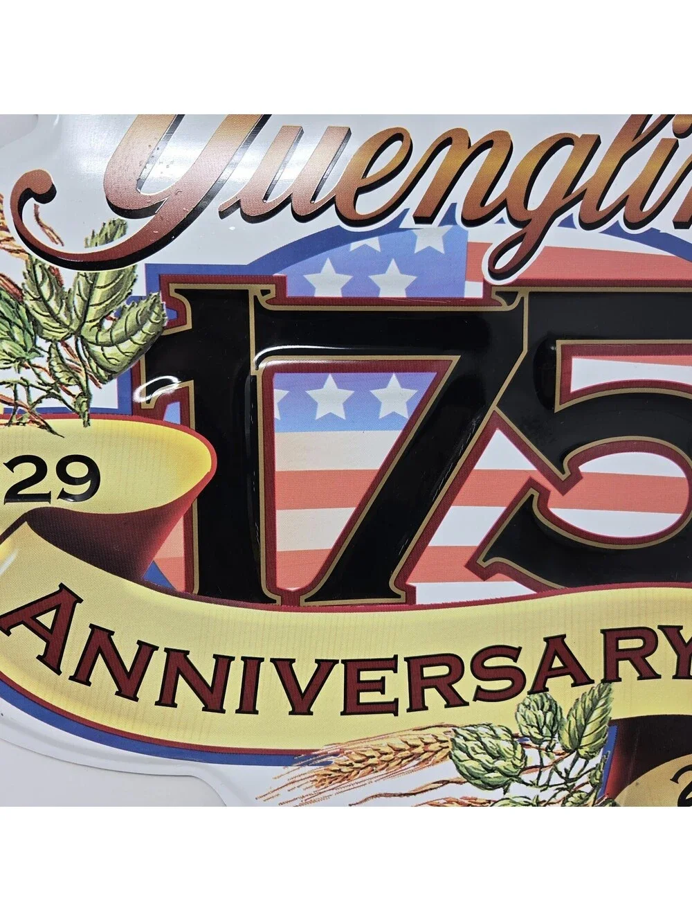 Authentic Rare Yuengling Beer Brewery 175th Anniversary Pub Bar Metal Tin Sign